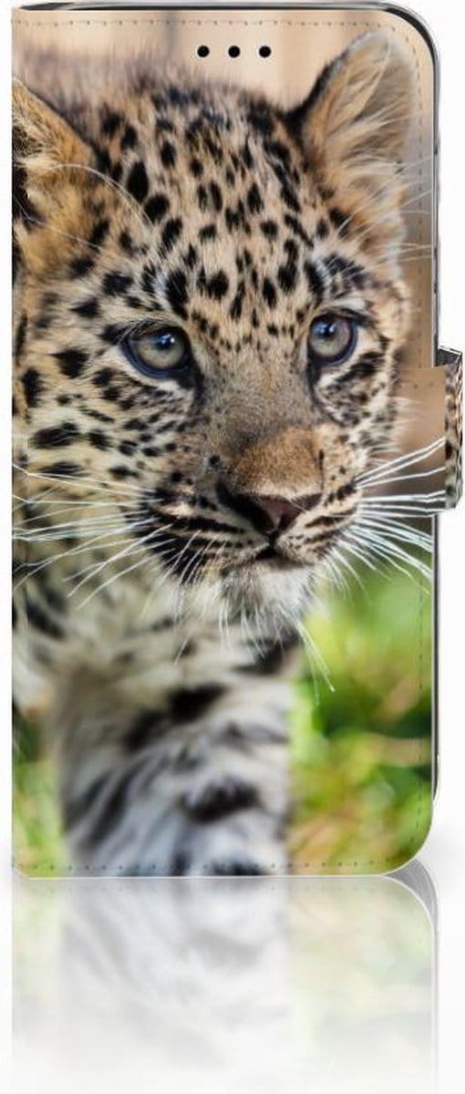 Huawei P20 Lite Telefoonhoesje met Pasjes Baby Luipaard