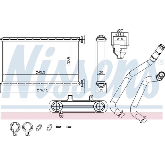 Warmtewisselaar, interieur verwarming NISSENS 707190