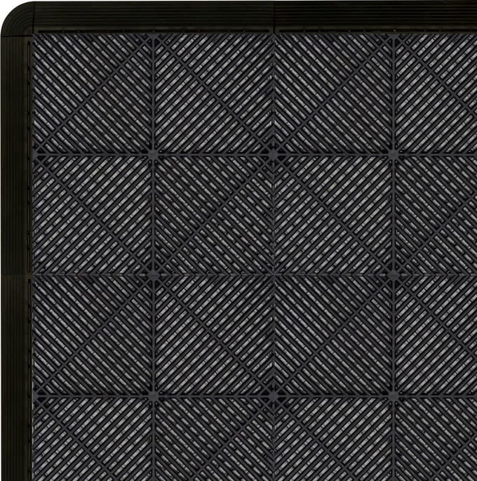 Geventileerde kliktegels - zwart - 3,2m x 6m - 46 randen