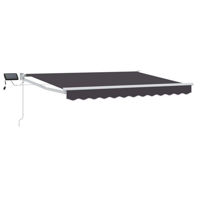 vidaXL - Handbediende - luifel - met - LED's - Antraciet - en - Wit - 3,5 - x - 2 - m