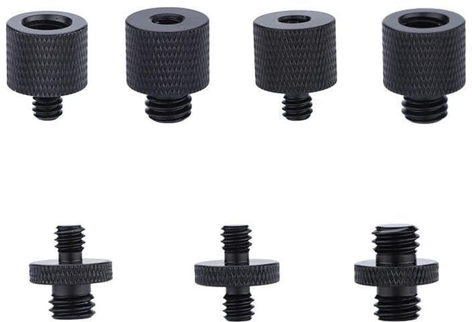 Camerastatief met schroefadapter 1/4" naar 3/8", 6-delig