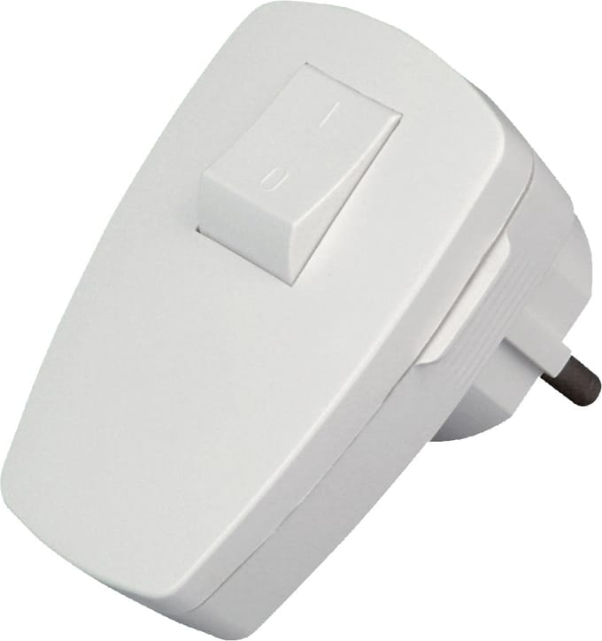 Kopp 170402006 Haakse stekker met randaarde Kunststof Met schakelaar 230 V Wit IP20