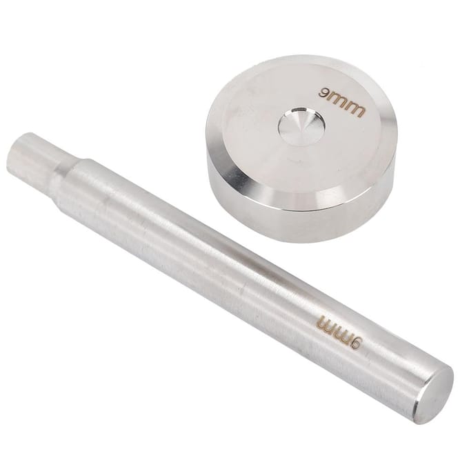 9 mm dubbelzijdige klinknagelpons, leerbewerkingsgereedschap, knopeninstallatieset, basisset white