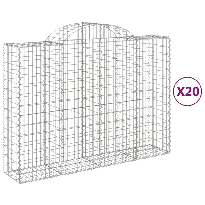 vidaXL Schanskorven 20 st gewelfd 200x50x140/160 cm ijzer