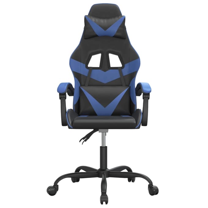 vidaXL - Gamestoel - kunstleer - zwart - en - blauw