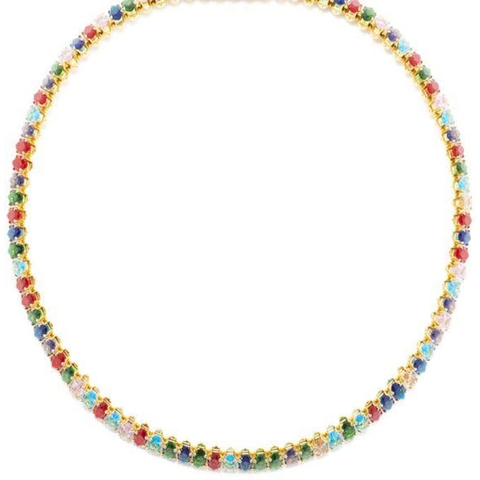 Luxenter ketting met veelkleurige kristal, 18k gouden afwerking - Nex schoon