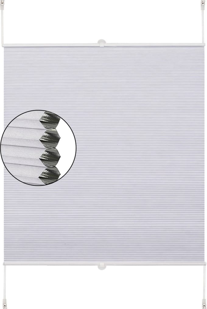 Honinggraat Gordijn - Wit - Lichtdoorlatend - 85x130cm - Zonder boren