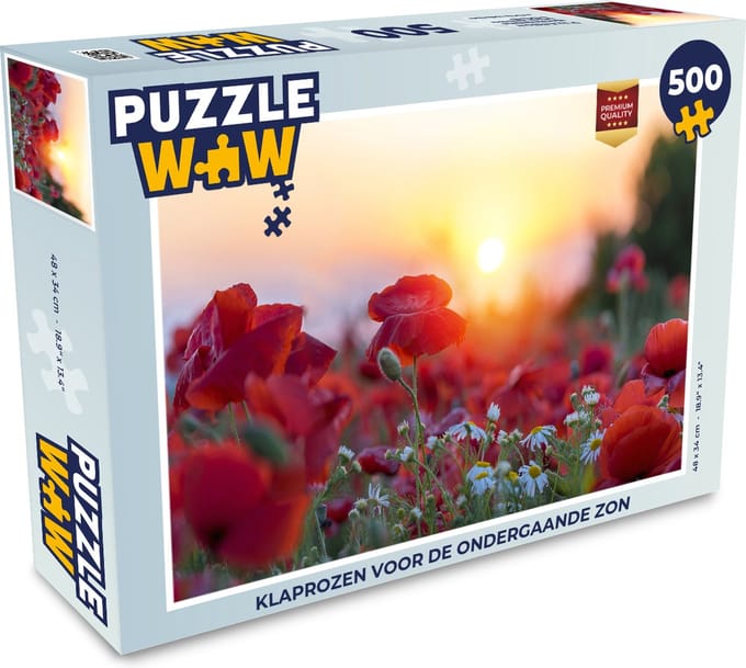 Puzzel Klaprozen voor de ondergaande zon - Legpuzzel - Puzzel 500 stukjes