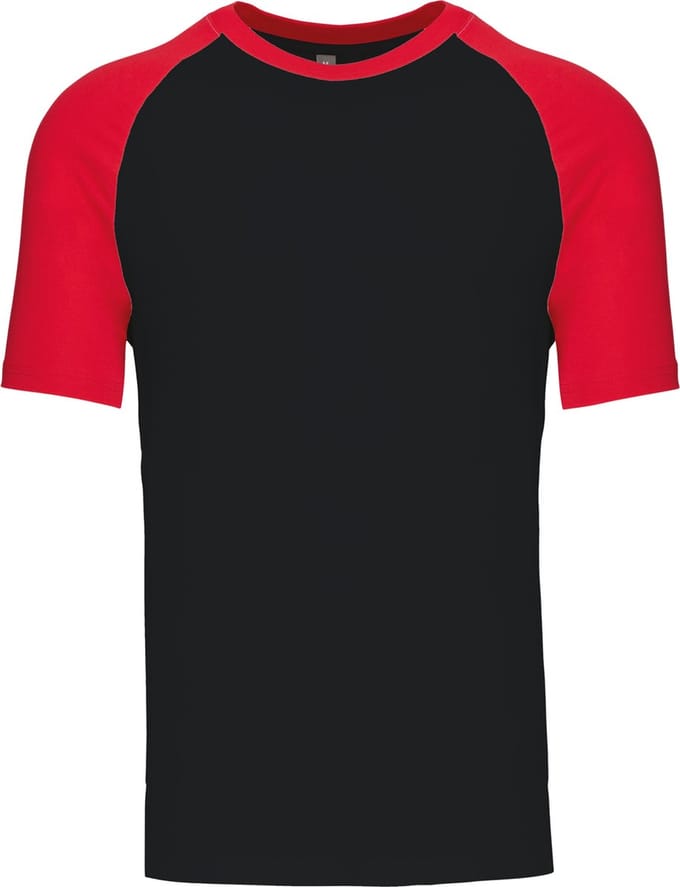 Kariban Baseball - Tweekleurig t-shirt K330 - BLACK / RED - M