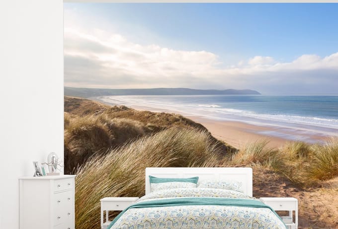 Behang - Fotobehang Duin - Strand - Water - Breedte 275 cm x hoogte 220 cm