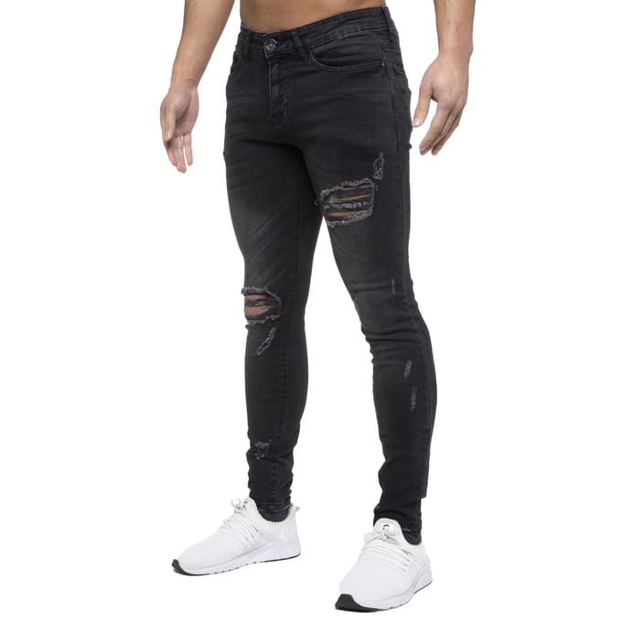 ETO heren skinny gescheurde jeans