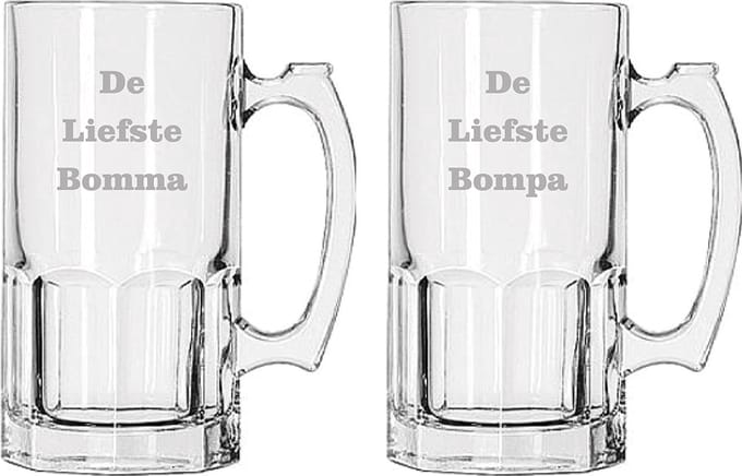 Bierpul gegraveerd - 1ltr - De Liefste Bomma-De Liefste Bompa
