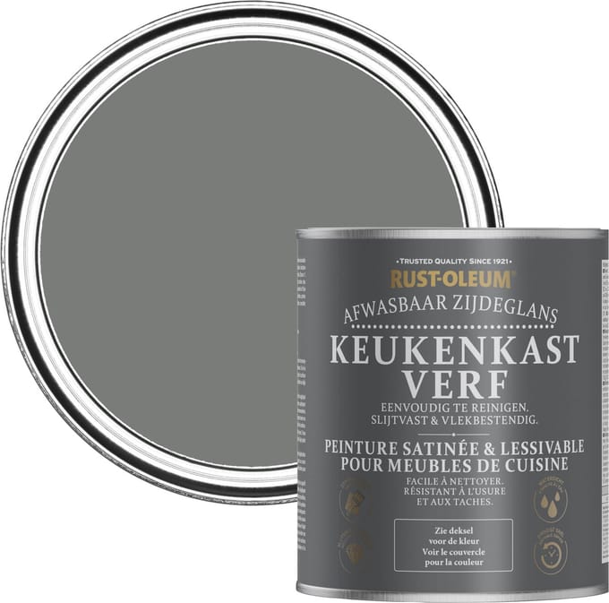 Rust-Oleum Grey Keukenkastverf Zijdeglans - Schaduwgrijs 750ml