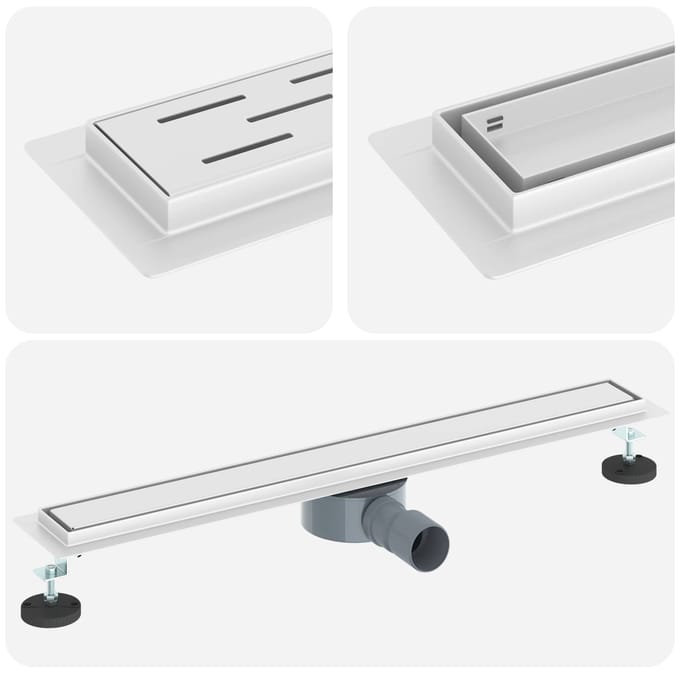 vidaXL - Doucheafvoer - 2-in-1 - met - 360° - Sifon - zilver - 70 - cm