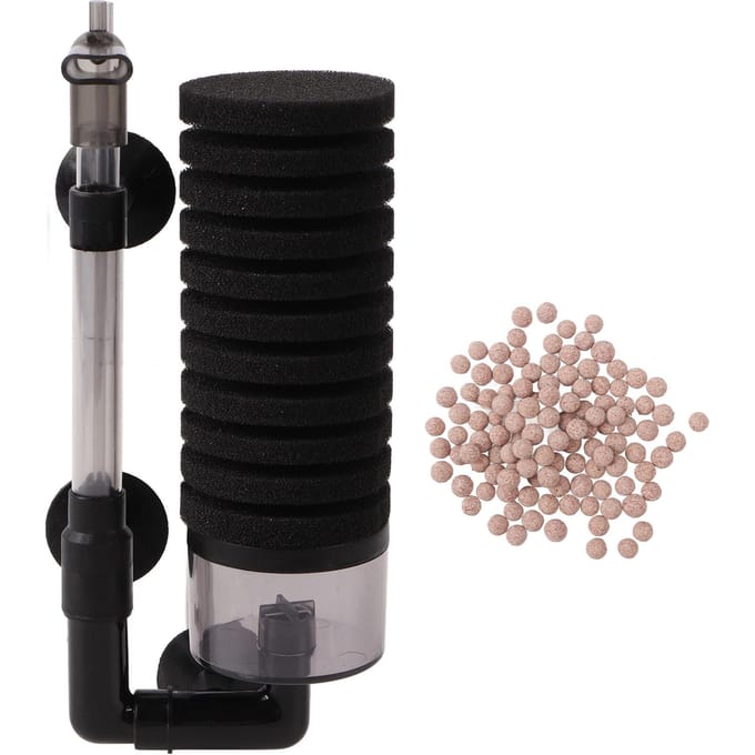 Aquarium Sponsfilter Sterk Absorptievermogen Stil Mini Aquarium Biochemisch Waterfilter black