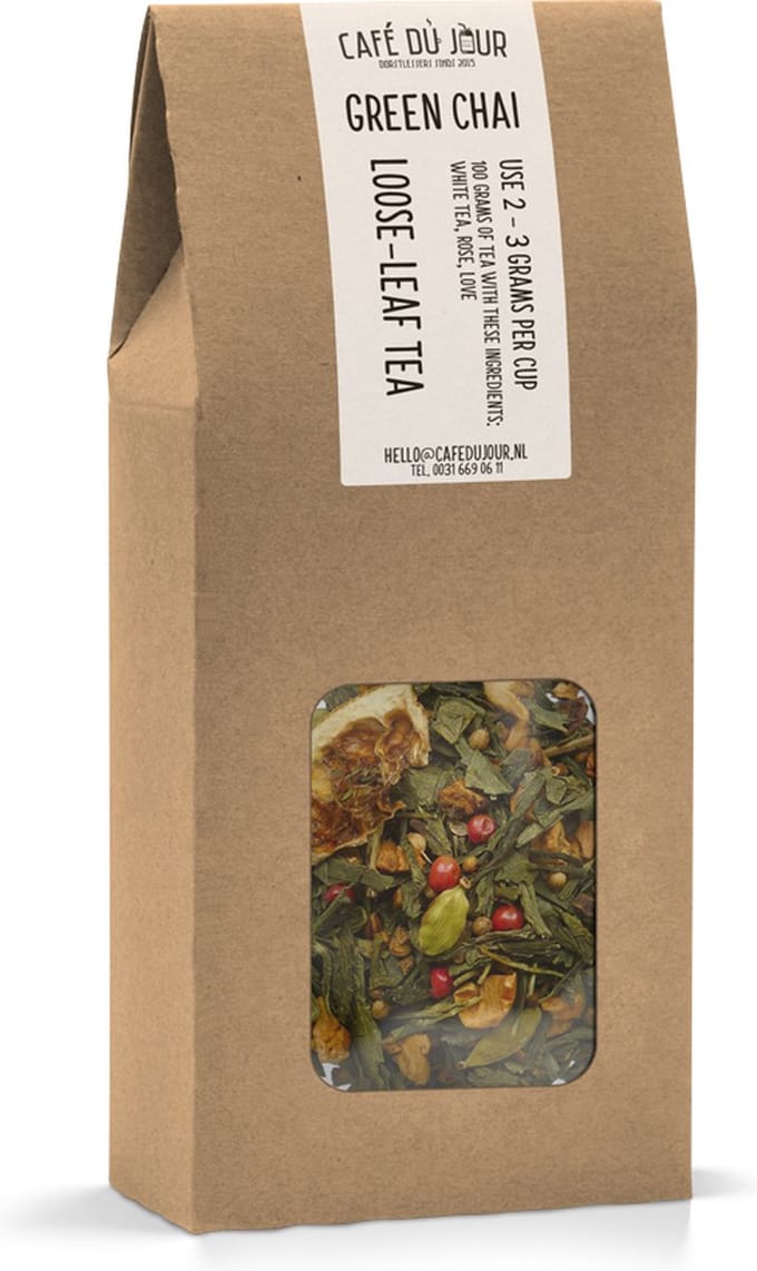 Green Chai - Groene Thee 100 gram - Café du Jour losse thee