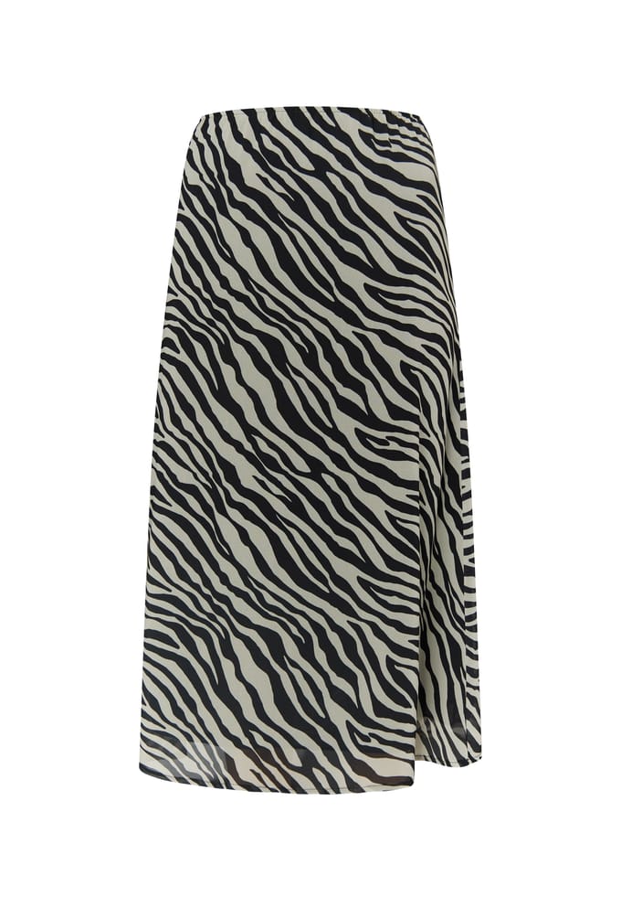 Faina Rok met zebraprint Dames wit zwart