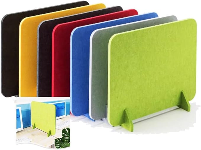 Bureau Privacy Divider - Werkplek Afscheiding - Focus Verbeteren - Geluidsdempend Panelen - 60x40cm - Wit