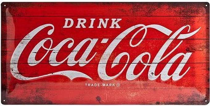 Reclamebord Coca-Cola Logo 25x50cm