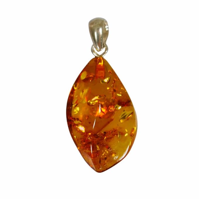 Cognac amber hanger - Baltisch Amber Sieraden brown