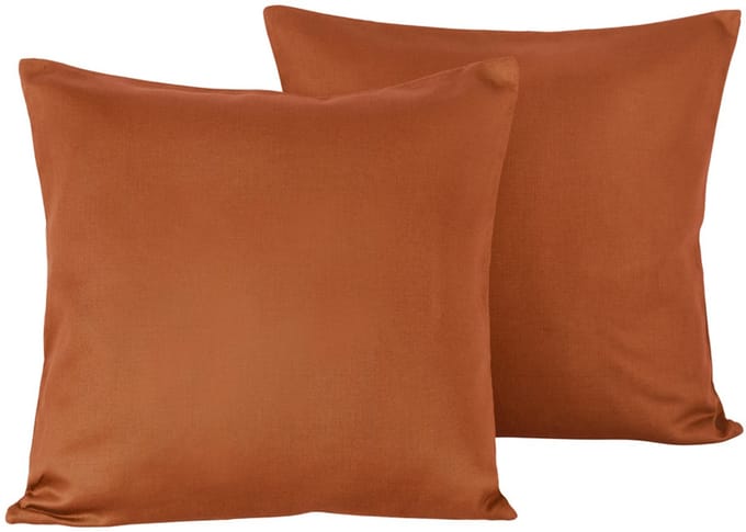 De Witte Lietaer Set Kussenslopen Olivia Caramel - 2 stuks - 40 x 40 cm - Bruin - Katoen Satijn