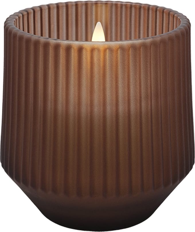 Uyuni LED geur kaars - Awaken - Bruin - 8,5 cm x 9,5 cm