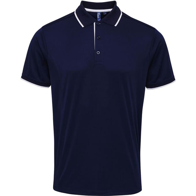 Premier Herencontrast Coolchecker Polo Shirt (Marine)
