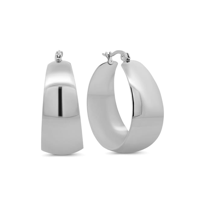 8CE-70654 – CO88 Collection – Brede Oorringen 30mm – Zilverkleurig
