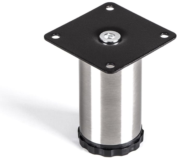 SOTECH meubelpoot Lukas, RVS geborsteld, rond, diameter: 42 mm, hoogte: 80 mm, verstelbaar