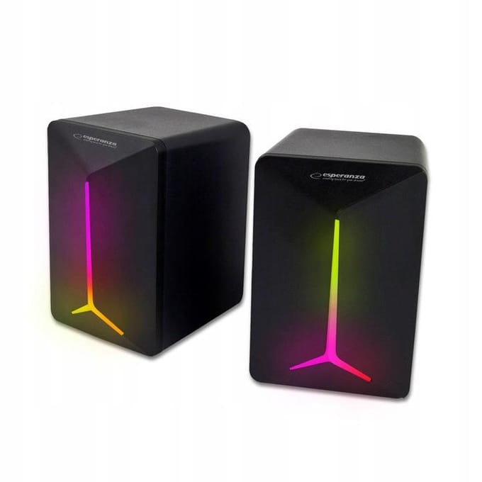 Esperanza Rainbow Frevo EGS105 2.0 computerluidsprekers met LED-achtergrondverlichting, 5 W