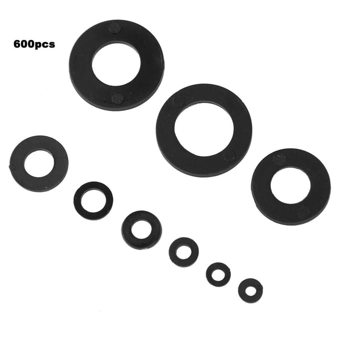 600 Stuks Zwarte Nylon Ring Afdichting Combinatie Kit M2M12 9 Maten Hardware Benodigdheden