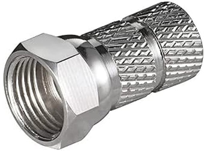 Goobay Twist-on F-connector 7,0 mm, adapter van zink met schroefdraad en nikkel contacten