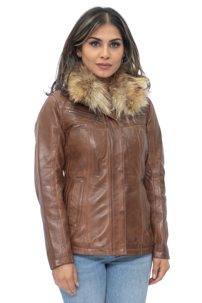 Dames leren parkerjack-Arvada