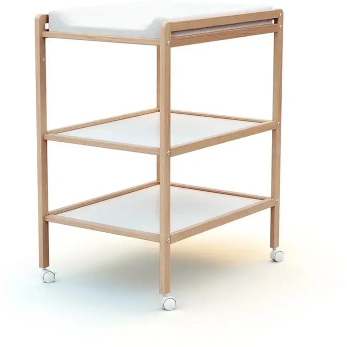 AT4 - Verschoontafel met 2 planken LILO in hout Beuken Gelakt