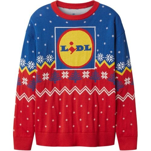 Dames kersttrui (Lidl/blauw/rood, S (36/38))