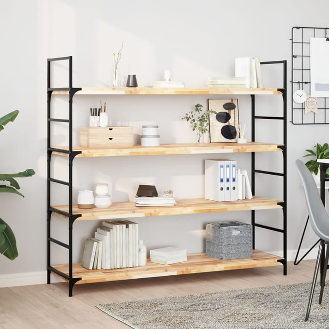 vidaXL - Wandschap - zwevend - 140x40x4 - cm - onbehandeld - massief - acaciahout