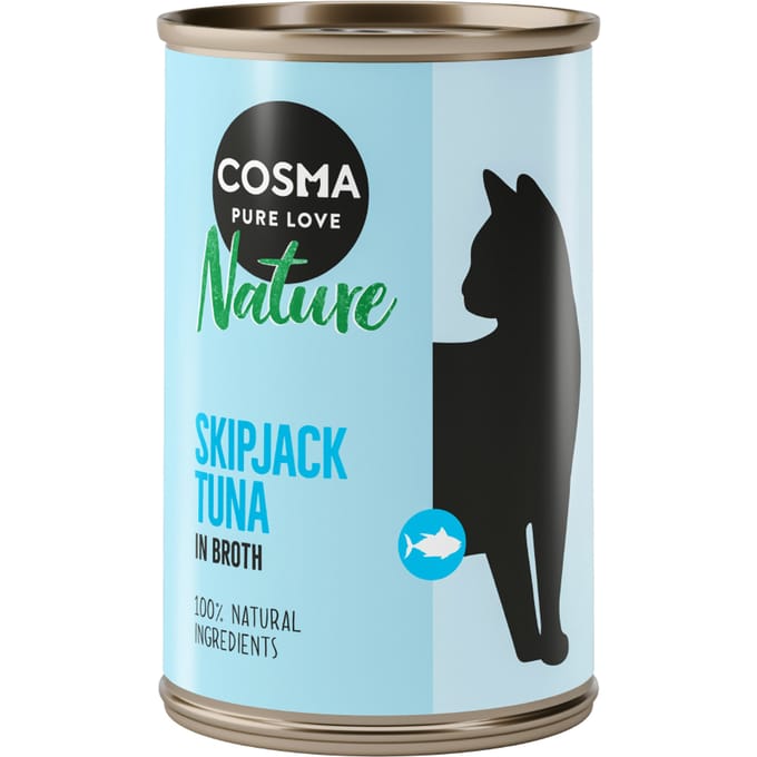 24x140g Skipjack Tonijn Cosma Nature Kattenvoer nat