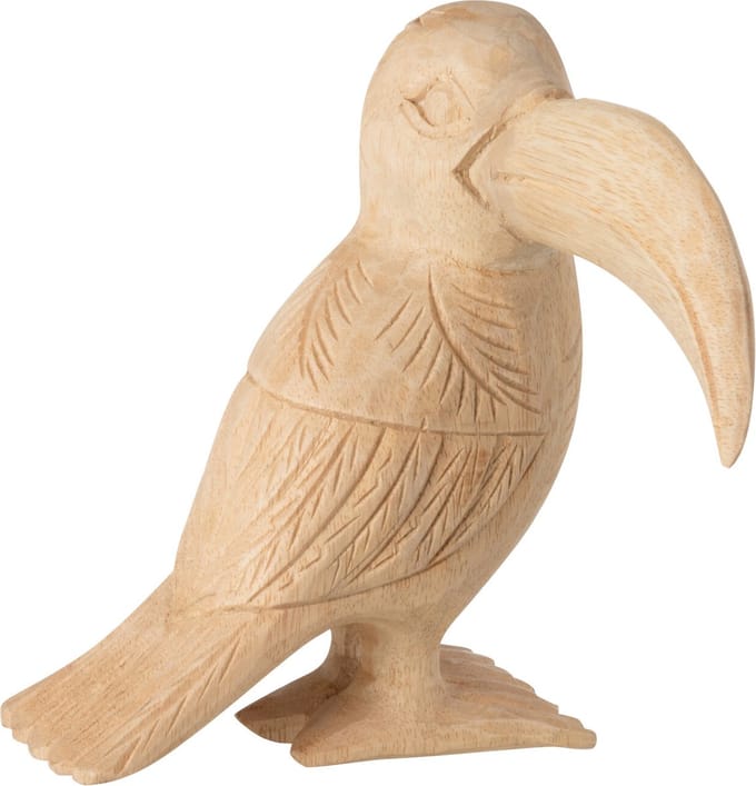 J-Line decoratie Toekan - hout - naturel - small