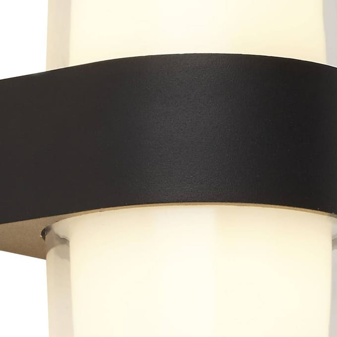 Searchlight LED buiten wandlamp Pittsburgh up/downlight, zwart, rond
