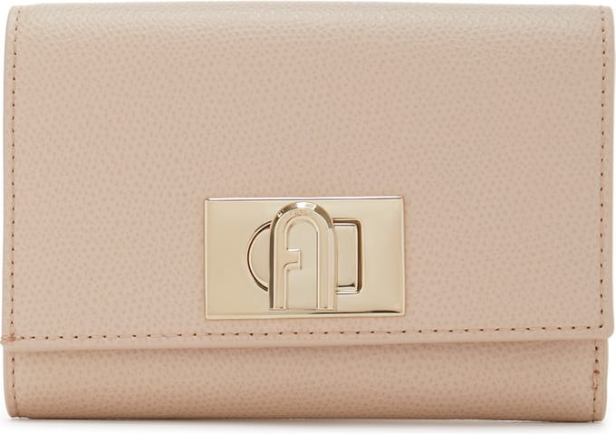 FURLA Leren Portemonnee 1927 Compact Wallet Ballerina i Beige