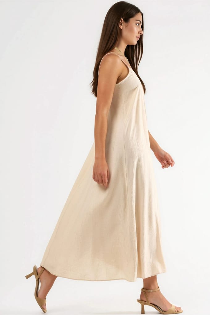 V-hals Midi Slipdress