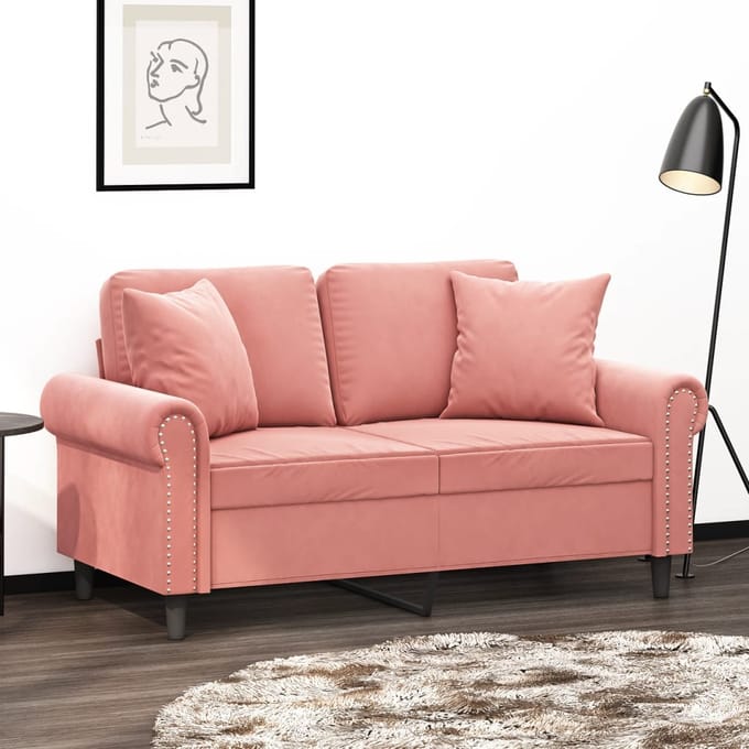 vidaXL - Sierkussens - 2 - st - 40x40 - cm - fluweel - roze