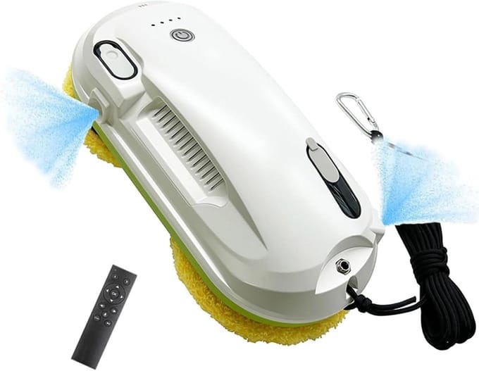 Ramenreiniger Robot - Glasbewassing Hulp - Automatisch Schoonmaken - Met Watersproei Functie - 35 ml Tank - Wit