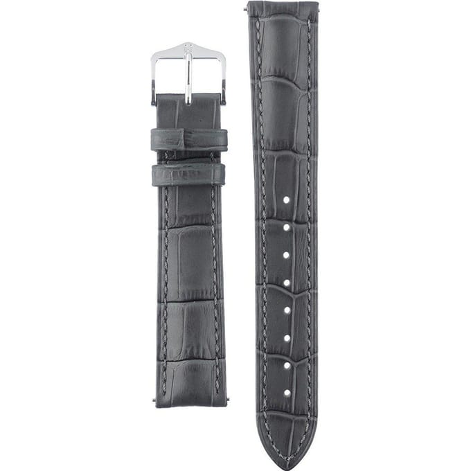 Hirsch Horlogeband -  Duke Grijs - Leer - 18mm