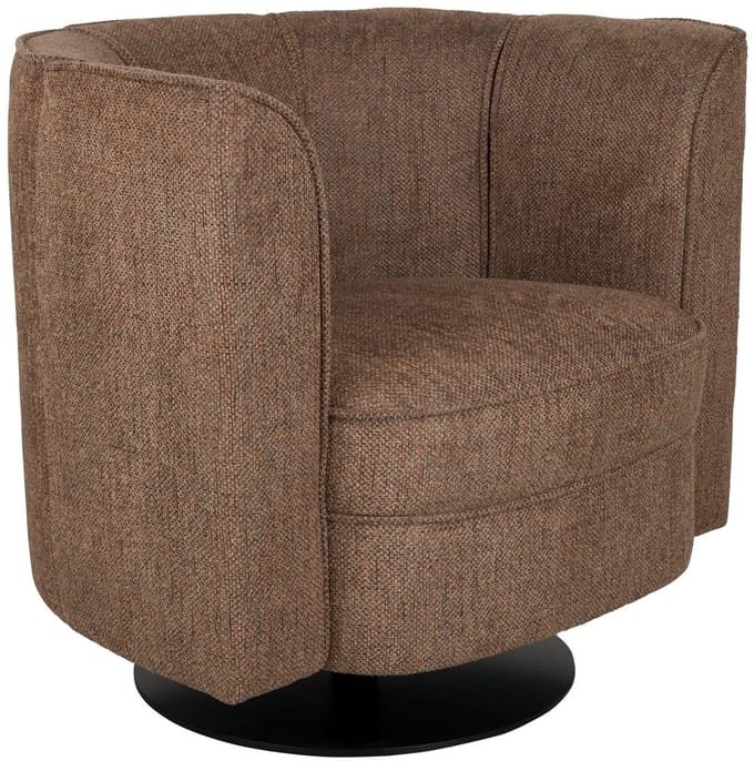 Dutchbone Flower Fauteuil/ Draaistoel Bruin