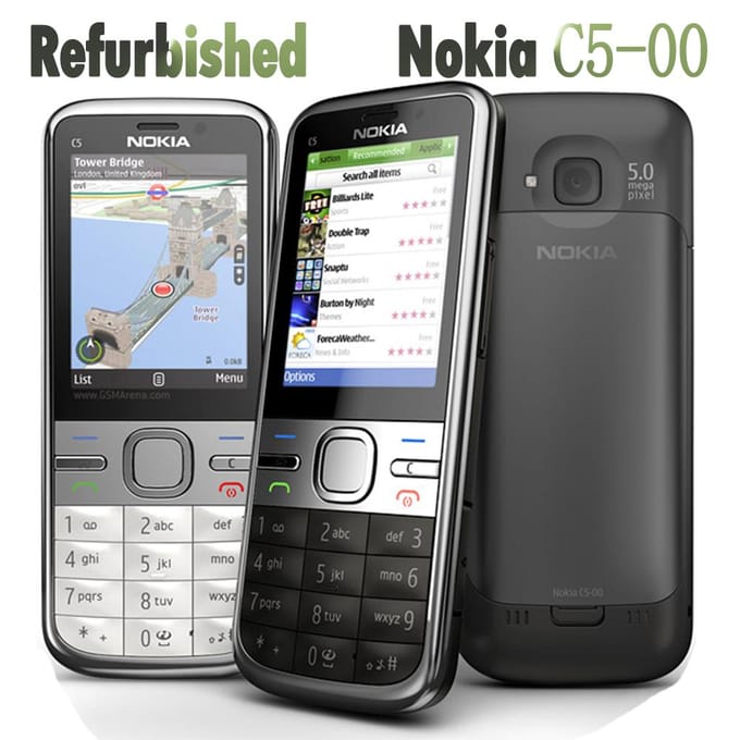 Gerenoveerde Nokia Originele Nokia C5-00 C5-00i Mobiele Telefoon Met 1 SIM Simple Set 3MP goud