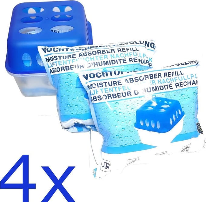 4X vochtopnemer met 8x 400gr zakjes