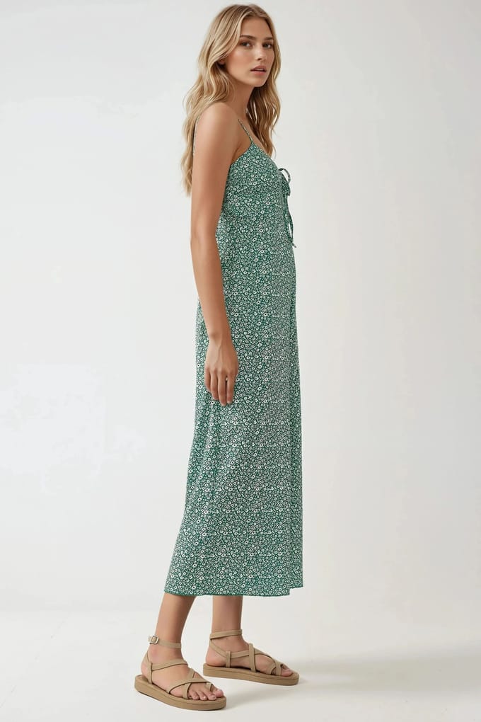 Wijde Been Bloemen Gebreide Jumpsuit met V-Hals
