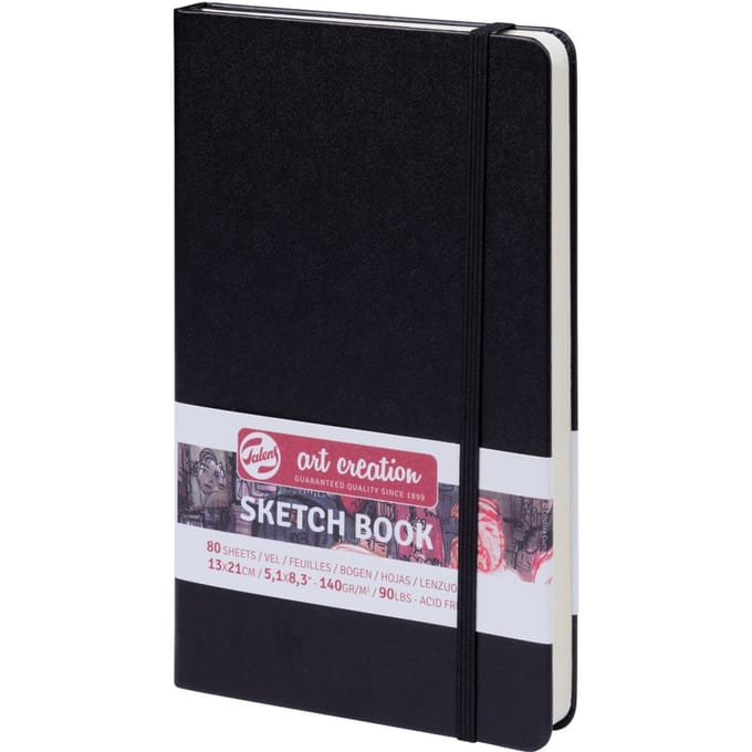 Carnet de croquis - TALENS - 13 x 21 cm - 80 feuilles - 140 g/m² - Couverture rigide blanc