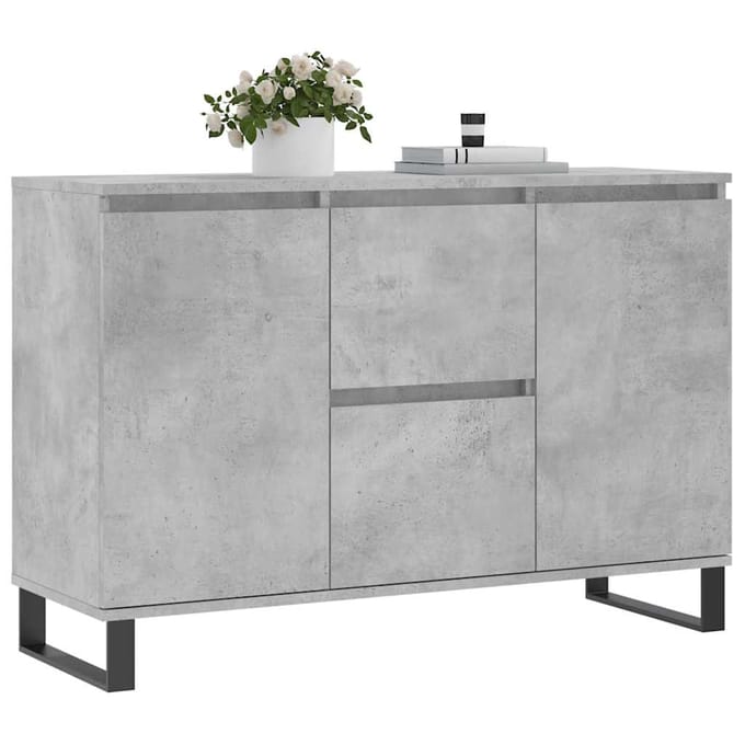 vidaXL Dressoir 101,5x35x70 cm bewerkt hout betongrijs
